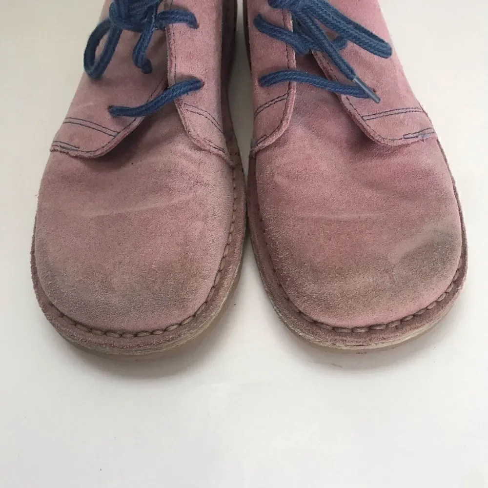 Mini Boden pink suede leather lace up boots
